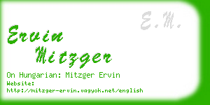 ervin mitzger business card